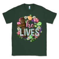 Sports Green He lives Easter with flowers Classic Tee - Neo Western