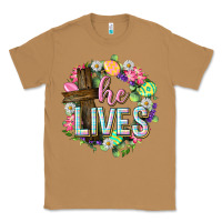 Toasted Coconut He lives Easter with flowers Classic Tee - Neo Western