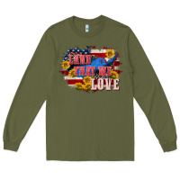 Army Green Land that we love 4th of july Long Sleeve Tee - CowGirlArtShop