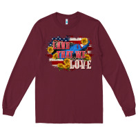 Burgundy Land that we love 4th of july Long Sleeve Tee - CowGirlArtShop
