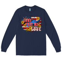 Navy Land that we love 4th of july Long Sleeve Tee - CowGirlArtShop