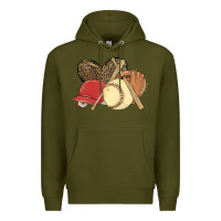Army Green softball Premium Hoodie - MaliasSmallBusiness