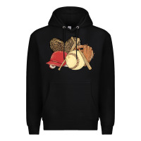 Black softball Premium Hoodie - MaliasSmallBusiness