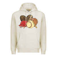 Oatmeal Heather softball Premium Hoodie - MaliasSmallBusiness