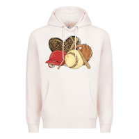 Pale Pink softball Premium Hoodie - MaliasSmallBusiness