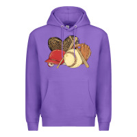 Purple softball Premium Hoodie - MaliasSmallBusiness