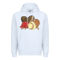 White softball Premium Hoodie - MaliasSmallBusiness