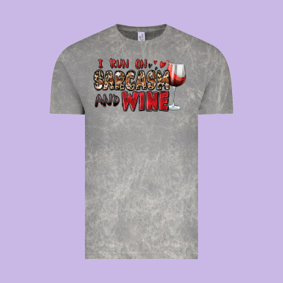 I Run On Sarcasm And Wine Vintage Tee Designed By Zillion Design Studio