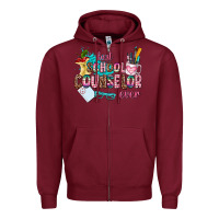 Burgundy best school counselor ever Zipper Hoodie - AdoDesignShop