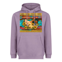 Lavender western coop animals farm chicken chick rooster sunflowers wooden sera Heavyweight Hoodie - Artiststas