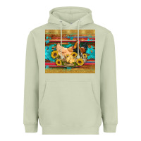 Western Coop Animals Farm Chicken Chick Rooster Sunflowers Wooden Sera Heavyweight Hoodie | Teevron