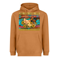 Meerkat western coop animals farm chicken chick rooster sunflowers wooden sera Heavyweight Hoodie - Artiststas
