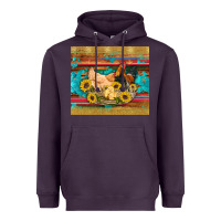 Plum western coop animals farm chicken chick rooster sunflowers wooden sera Heavyweight Hoodie - Artiststas