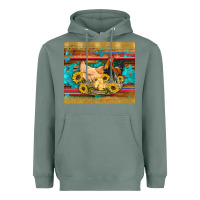 Sage western coop animals farm chicken chick rooster sunflowers wooden sera Heavyweight Hoodie - Artiststas
