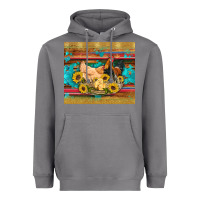 Storm western coop animals farm chicken chick rooster sunflowers wooden sera Heavyweight Hoodie - Artiststas