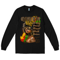 Black afro queen juneteenth Long Sleeve Tee - HRA Design Shop