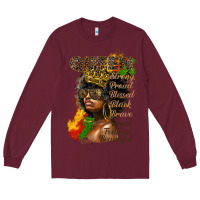 Burgundy afro queen juneteenth Long Sleeve Tee - HRA Design Shop