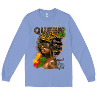 Colony Blue afro queen juneteenth Long Sleeve Tee - HRA Design Shop