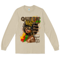Mushroom afro queen juneteenth Long Sleeve Tee - HRA Design Shop
