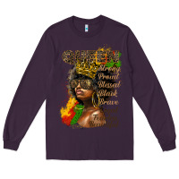 Plum afro queen juneteenth Long Sleeve Tee - HRA Design Shop