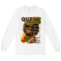 White afro queen juneteenth Long Sleeve Tee - HRA Design Shop