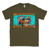 Army Green hippie van floral skinny metal can holder Classic Tee - HRA Design Shop