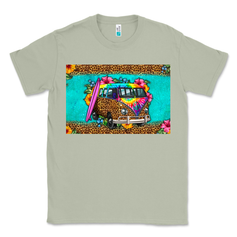 Hippie Van Floral Skinny Metal Can Holder Classic Tee by HRA Design Shop | Teevron
