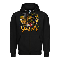 Black 23 senıor wıth champagne Zipper Hoodie - AdoDesignShop