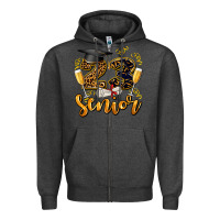 Charcoal Heather 23 senıor wıth champagne Zipper Hoodie - AdoDesignShop