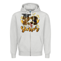 Dove Grey 23 senıor wıth champagne Zipper Hoodie - AdoDesignShop