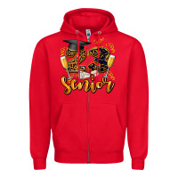 Red 23 senıor wıth champagne Zipper Hoodie - AdoDesignShop