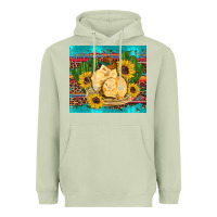 Matcha western chicks coop animals sunflowers cactus serape leopard turquoise Heavyweight Hoodie - Artiststas