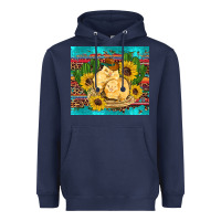 Navy western chicks coop animals sunflowers cactus serape leopard turquoise Heavyweight Hoodie - Artiststas