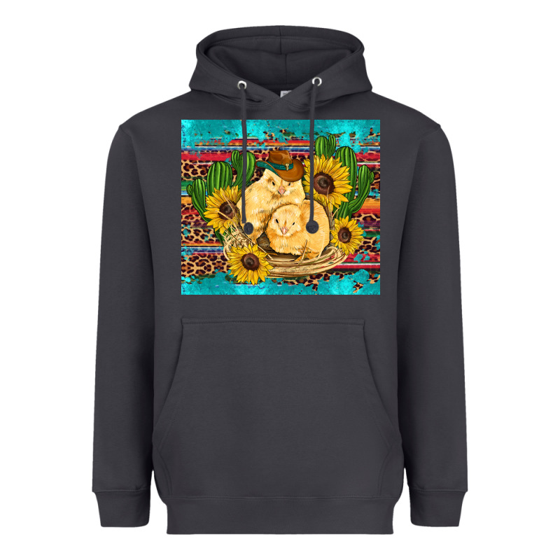 Western Chicks Coop Animals Sunflowers Cactus Serape Leopard Turquoise Heavyweight Hoodie by Artiststas | Teevron