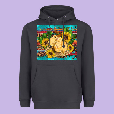 Western Chicks Coop Animals Sunflowers Cactus Serape Leopard Turquoise Heavyweight Hoodie Designed By Artiststas
