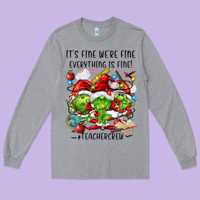It's Fine We're Fine Everythıng Is Fine! Long Sleeve Tee Designed By Fadigitalartstudio