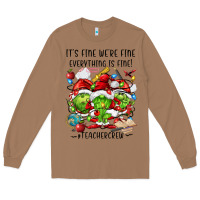 Toasted Coconut it's fine we're fine everythıng is fine! Long Sleeve Tee - FaDigitalArtStudio