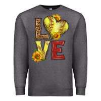 Charcoal Heather western love softball Premium Sweatshirt - LillyAllenDesigns