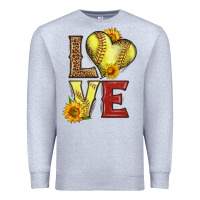 Heather Grey western love softball Premium Sweatshirt - LillyAllenDesigns