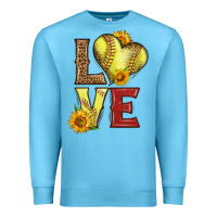 Ocean Blue western love softball Premium Sweatshirt - LillyAllenDesigns