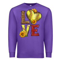 Purple western love softball Premium Sweatshirt - LillyAllenDesigns