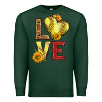 Sports Green western love softball Premium Sweatshirt - LillyAllenDesigns