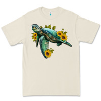 Bone sea turtle with sunflowers Premium Tee - Artiststas