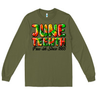 Army Green juneteenth free ish since 1865 Long Sleeve Tee - HRA Design Shop