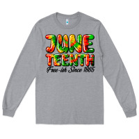 Heather Grey juneteenth free ish since 1865 Long Sleeve Tee - HRA Design Shop