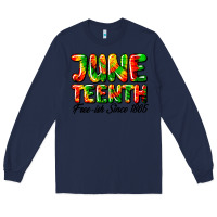 Navy juneteenth free ish since 1865 Long Sleeve Tee - HRA Design Shop
