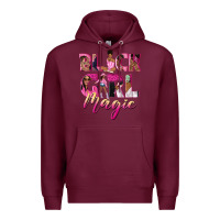 Burgundy black girl magic Premium Hoodie - NancyCooperArtShop