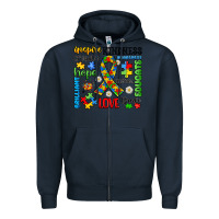 Navy autism awareness Zipper Hoodie - JahusDesignShop