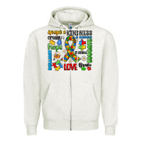 Oatmeal Heather autism awareness Zipper Hoodie - JahusDesignShop