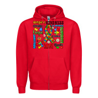 Red autism awareness Zipper Hoodie - JahusDesignShop
